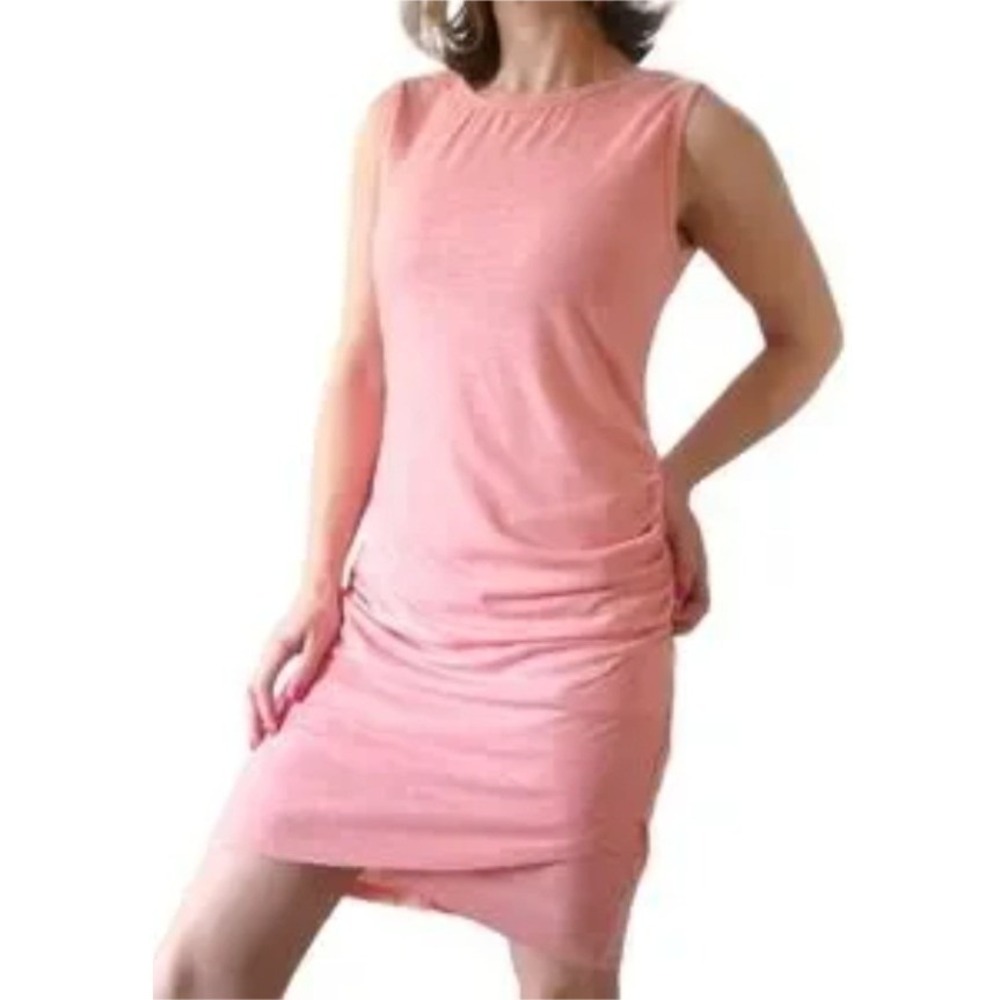 BTFBM Bodycon Dress Sleeveless Ruched Casual Tank Dress Pink Size L‎